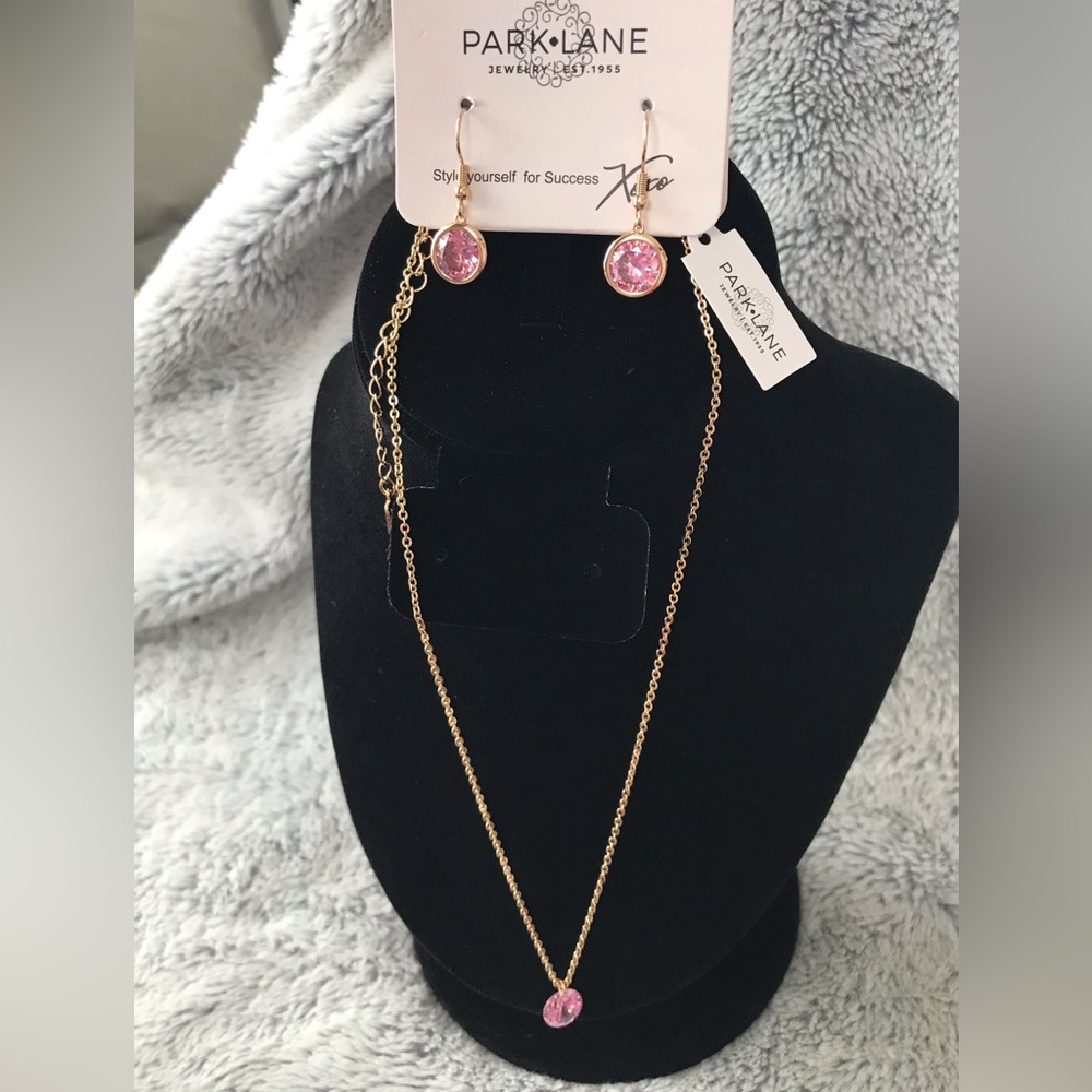 Park Lane Pink CZ Gold Set